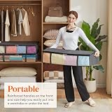 Lifewit 65L Under Bed Storage Bags 3 Pack with Front Window Grey view 5