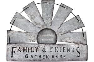 Fleecy day Metal Half Windmill Decor, Rustic Farmhouse Wall Art Decor, Metal Art Wall Decor for Living Home Bedroom Dark Kitchen