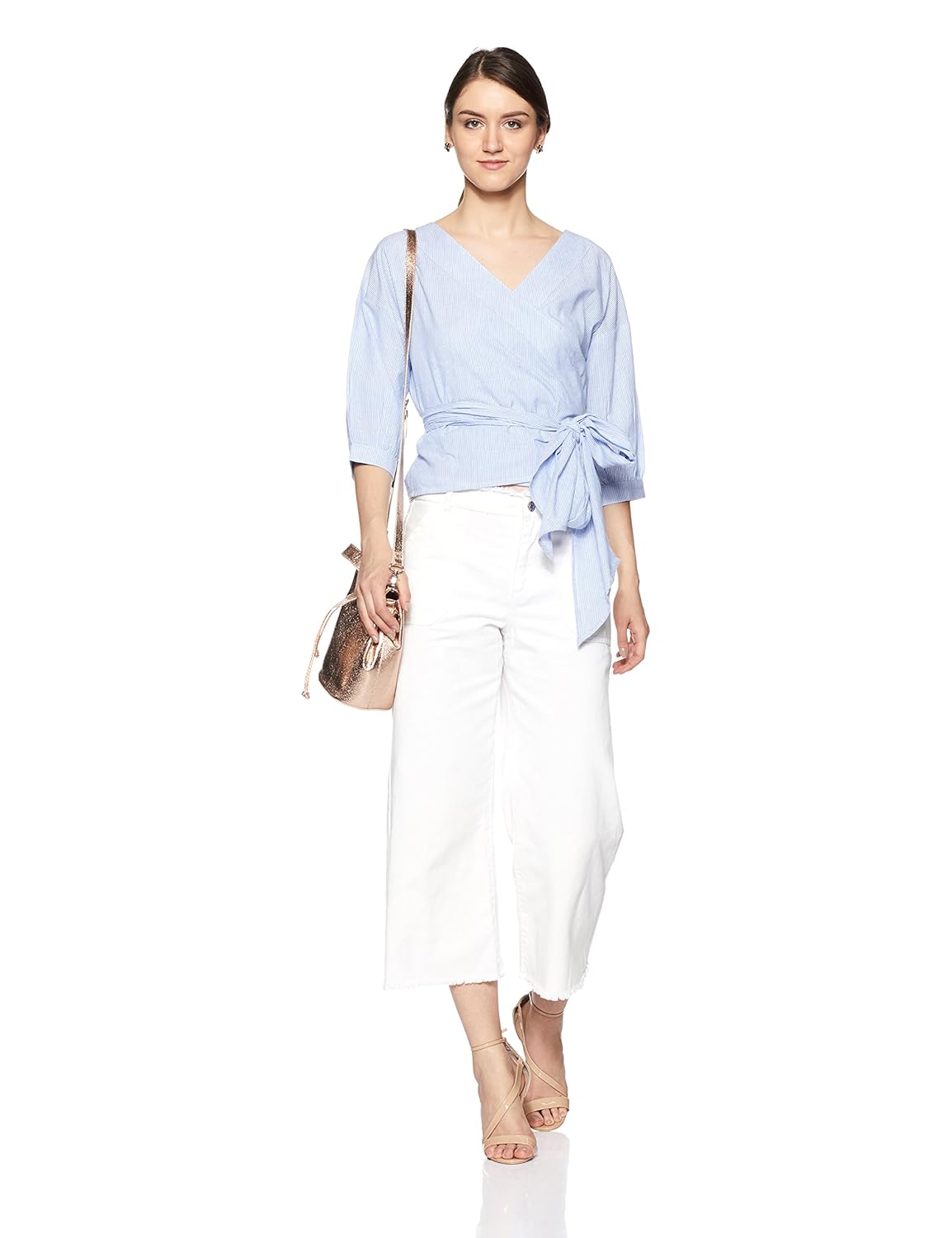 symbol amazon brand women's striped regular fit top