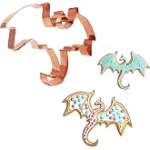 Large Flying Dragon Cookie Cutter 6.25&rdquo; Solid Copper, Handmade in the USA