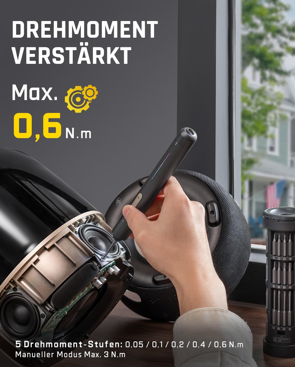 Fanttik E2 Ultra Präzision-Schraubendreher,Elektro Schraubendreher set Grau 2