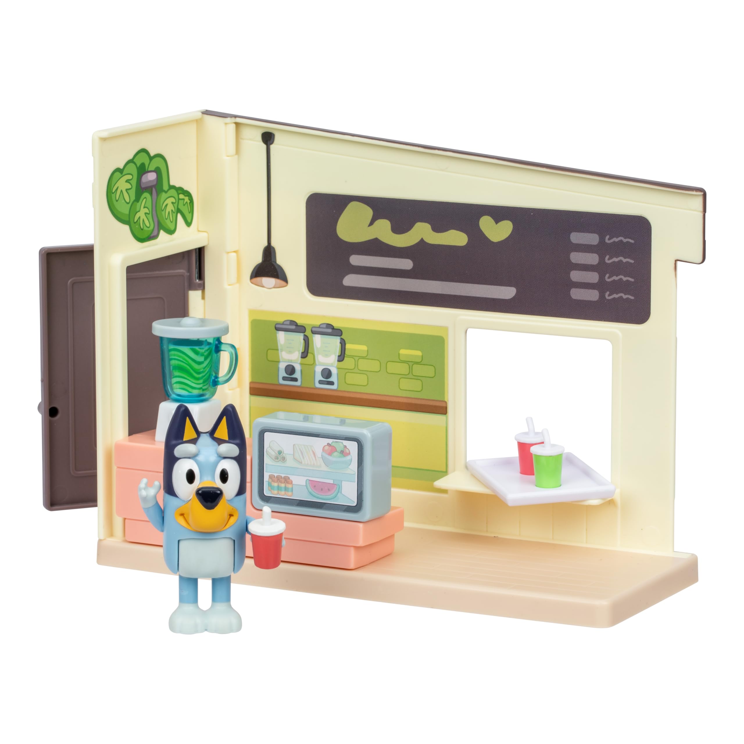 Bluey Juice Bar Playset, Includes Articulated Figure, Help Mix Delicious Juices And Smoothies In The Blender, Includes Fun Fruit Stickers To Decorate The Juice Bar