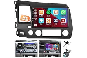 [2+64G] Android 13 Car Stereo for Honda Civic 2006-2011 with Wireless Carplay&Android Auto,9 Inch Touch Screen Car Radio with