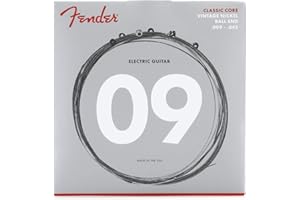 Fender Classic Core Electric Guitar Strings, Vintage Nickel, Ball End, 155L .009-.042