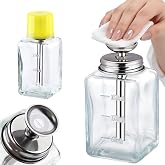 180ml Nail Polish Remover Pump Dispenser Bottle Glass Acetone Dispenser | Empty Glass Push Down Pump Dispenser Bottle for Alcohol Makeup Clear Refillable Bottle Hand Pumping Press Container