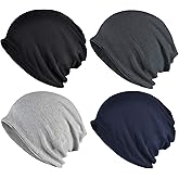 ELLEWIN Cotton Slouchy Beanie Hip-Hop Soft Lightweight Running Beanie Adult Skull Hats Cap for Men Women