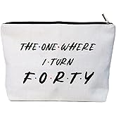 AIS JFF 40th Birthday Gifts Women Makeup Bag，40 Year Old Gifts Birthday for Mom Wife Sister Friends Coworker Birthday Travel Cosmetic Bag