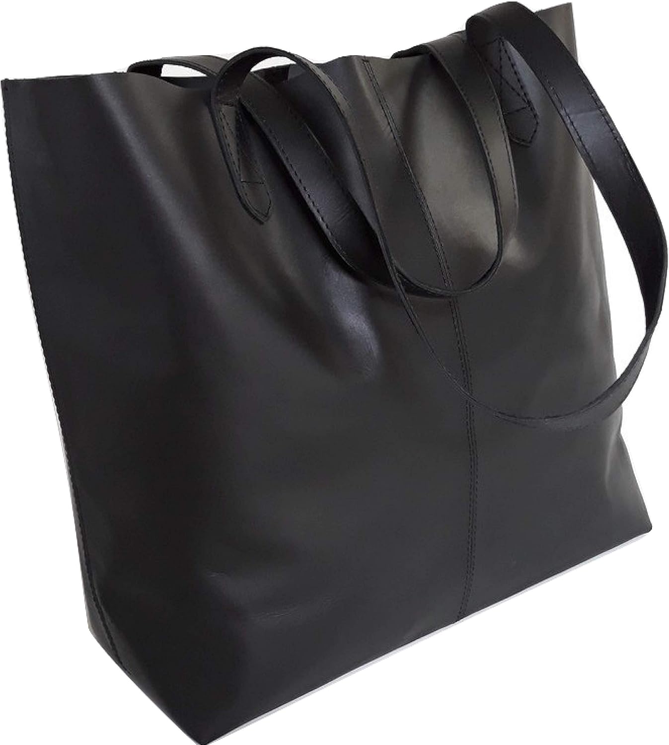 extra large black leather tote