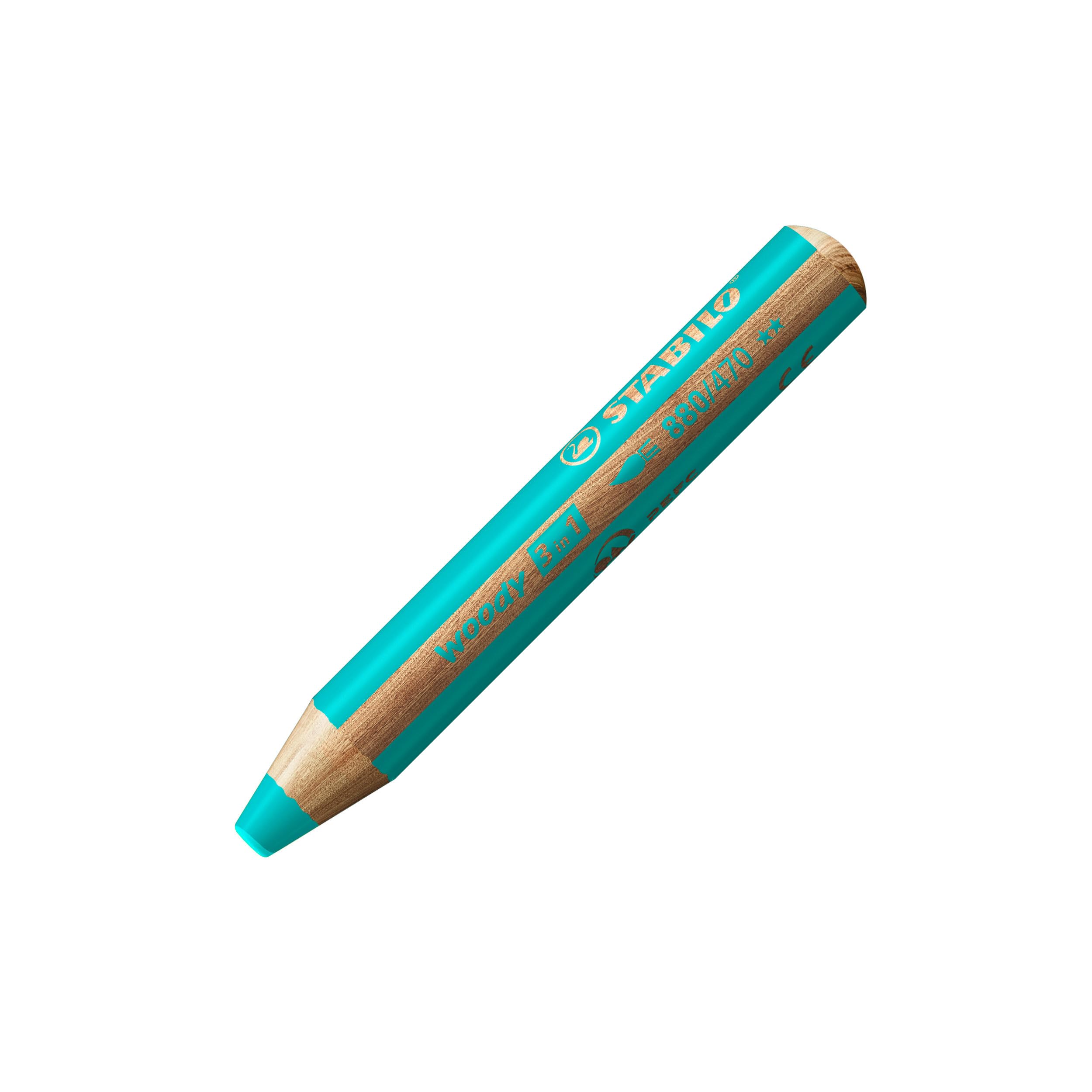 Multi-Talented Pencil - STABILO woody 3 in 1 - Pack of 1 - Turquoise