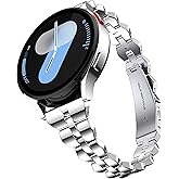GELISHI 20mm Watch Bands Compatible with Galaxy Watch 7 6 5 4 Band 40mm 44mm for Women, Slim Stainless Metal Band Quick Release Strap for Galaxy Watch 6 Classic 43mm 47mm/Watch 4 Classic 42mm 46mm