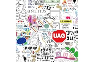 UAITODEE Genetics Pun Stickers,Funny Genetics Stickers,Water Bottle Scrapbooking Stickers,Genetics Gifts(50 Pack)