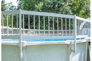 Aqua Select Above Ground Swimming Pool Resin Safety Pool Fence Base | Premium Quality UV Protected Vinyl | Keeps Pool Toys in and Intruders Out | Kit B - 3 Sections | Easy Installation | White