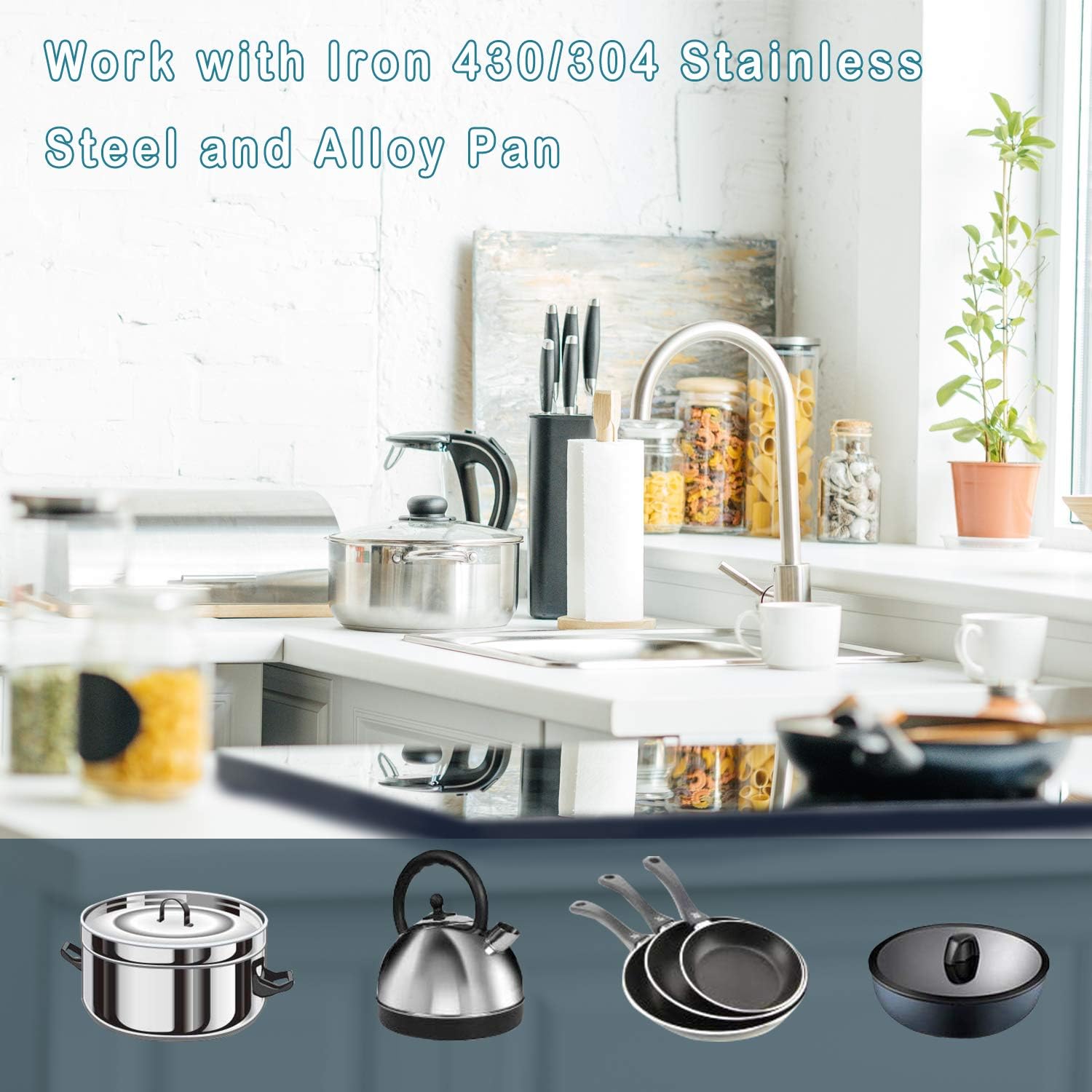 Induction Hob, Karinear Induction Cooker with 2 Cooking Zones, Auto