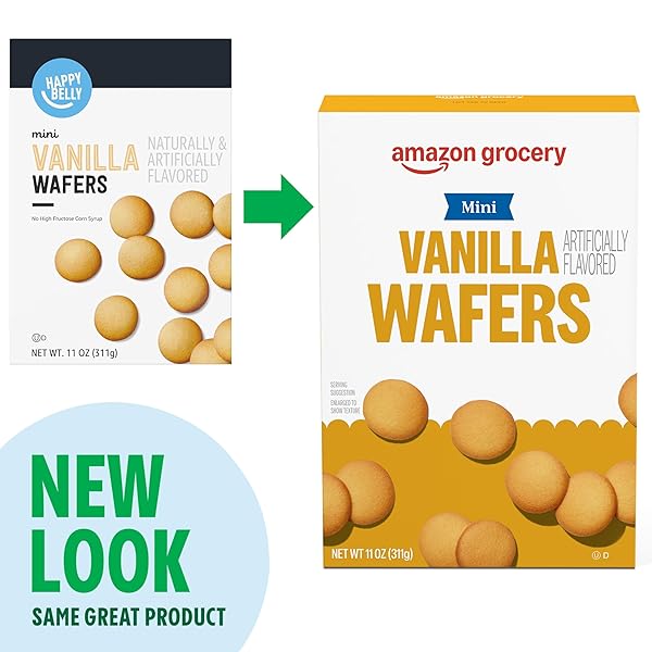 AMAZON GROCERY, MINI VANILLA WAFERS, 11 OZ