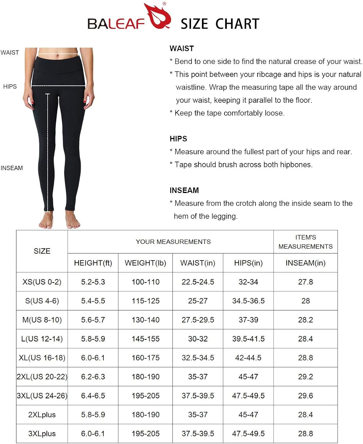 BALEAF Women's Fleece Lined Leggings Yoga Pants Inner Pocket: Clothing