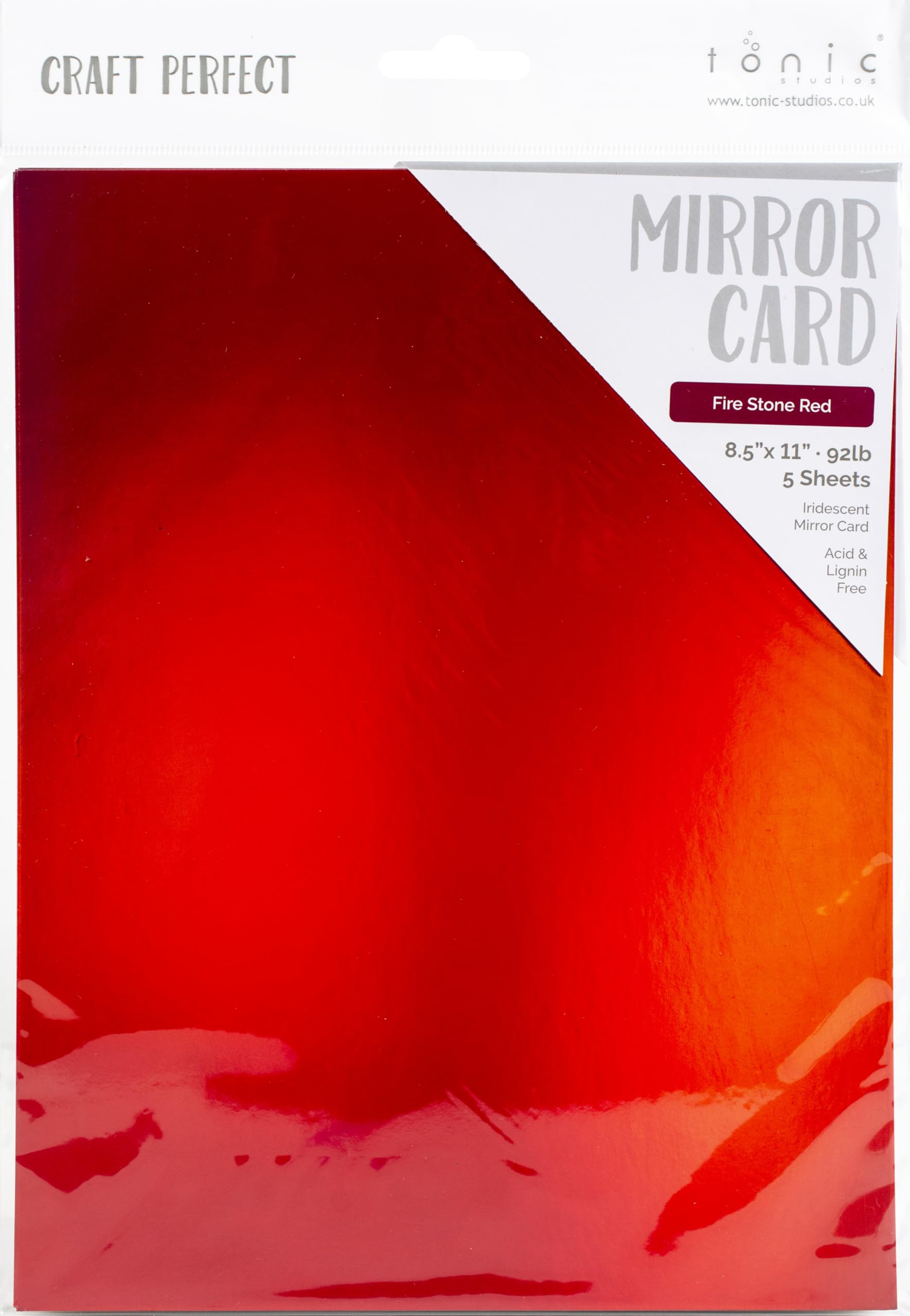 Craft Perfect Mirror Glossy CRDSTK, Iridescent-Fire Stone Red, One Size