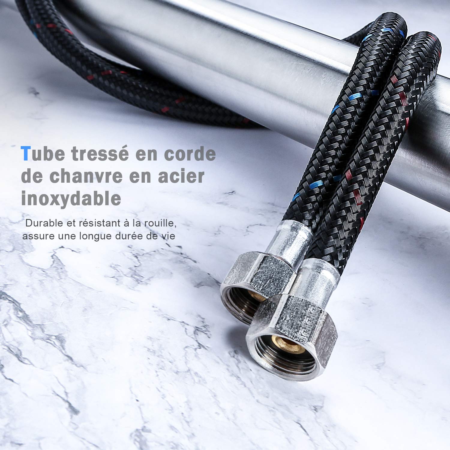 Hogar y cocina Dalmo DAKF4F Grifo de lavabo de acero inoxidable con