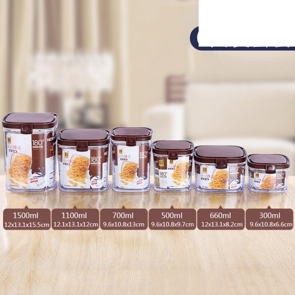 [buckle] Plastic sealed cans Non-glass Kitchen Grains [storage jar] Milk Snack Storage box Bottle with lid Spice jar-T