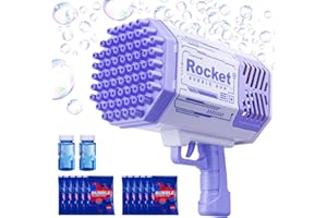 TESSGO Bubble Gun for Kids, 69 Holes Bubble Blaster Gun, Automatic Bubble Machine Gun for Toddlers, Christmas Toy Gift for Outdoor Indoor Birthday Wedding Party, Purple
