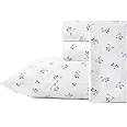 Stone Cottage - King Sheets, Cotton Percale Bedding Set, Crisp & Cool Home Decor (Blue Sketchy Ditsy, 4pcs, King)