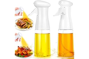 ELVESHOME Oil Sprayer for Cooking, 2 Pack Olive Oil Dispenser Bottle Spray Mister, Food Grade Reusable Oil Vinegar Spritzer Sprayer Bottles for Kitchen Baking, Air Fryer, Salad, BBQ, Grilling, 200ML Oils Bottle