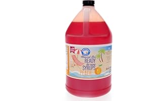 Hypothermias Peach Ready to Use Gallon (128 Fl. Oz) Hawaiian Snow Cone Flavors Syrup - Shaved Ice, 100% Pure Cane Sugar