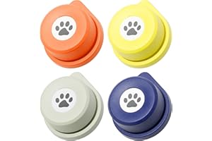 MEWOOFUN Basic Dog Buttons Talk, 35S Voice Recordable Dog Training Talking Buttons for Communication with Batteries Included & Non-Slip Bottom, Easy-to-Press for Pets Study Office Home (4 Pack)