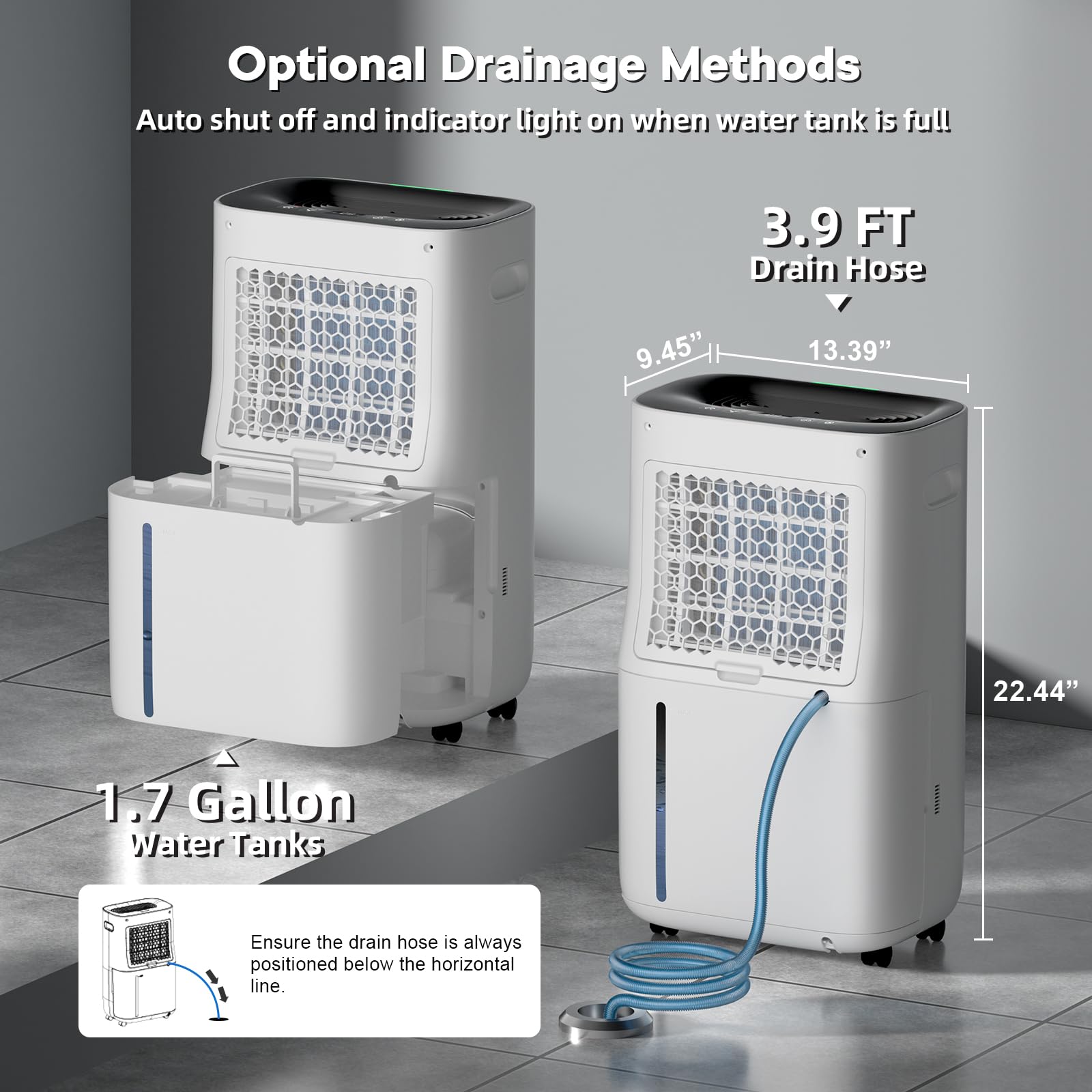 2025Upgraded 5000 Sq.Ft 80 Pint Dehumidifier for Basements with Large 6.5L Water Tank,24H Timer,Child Lock,Defrost,Silent,mold,4 Modes Operation Auto Shut-off