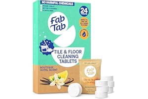 Fabtab Eco-Conscious Hard Floor Cleaner Tablets -24 Non-Harmful Pre-Measured Tablets. Convenient, Plastic-free, Streak-free C