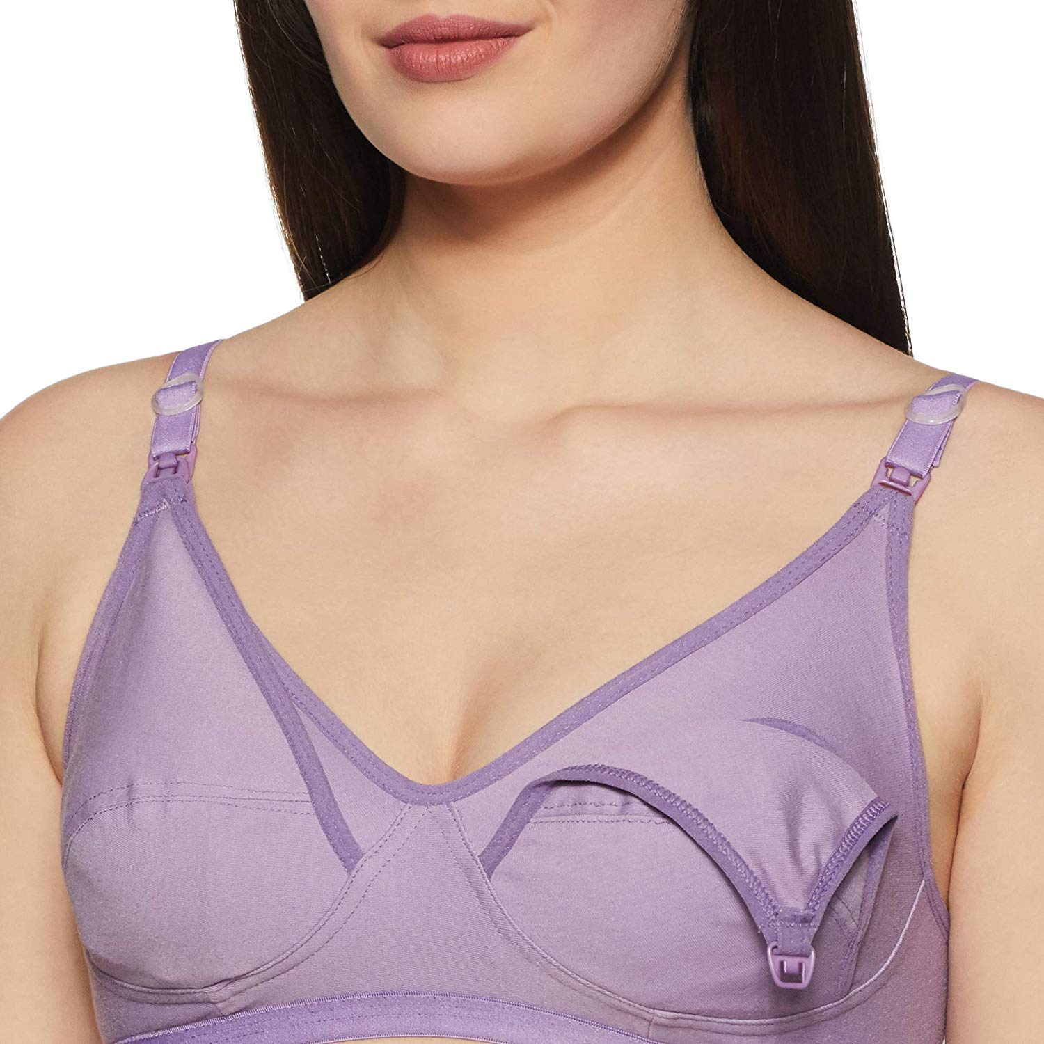 FabmeWomen's Seamed, Non Paded, Non-Wired, Nursing Bra