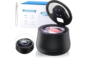 KINTLE Ultrasonic Retainer Cleaner Machine- 45kHz Denture Cleaner, 200ML Dental Cleaning Pod for Aligners, Mouth Night Guards, Toothbrush Heads & Jewelry, 4 Cleaning Modes, Digital Timer, Black