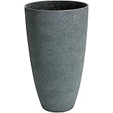 Algreen 43229 Curved Tall Vase Curved Vase Planter, Weathered Grey