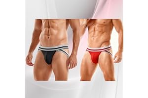 Men's Jockstrap Sexy Underwear Jock Strap Athletic Supporter Breathable Underwear for Men 2 Pack