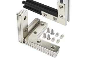 BLCCLOY 10 Sets Aluminum Extrusion L Brackets 10Pcs 2020 Aluminum Profiles Joint Brackets Plate Connector with 40Pcs M5 T Slot Nuts and Bolts for T Slot Rail 2020 T Slot Aluminum Extrusion