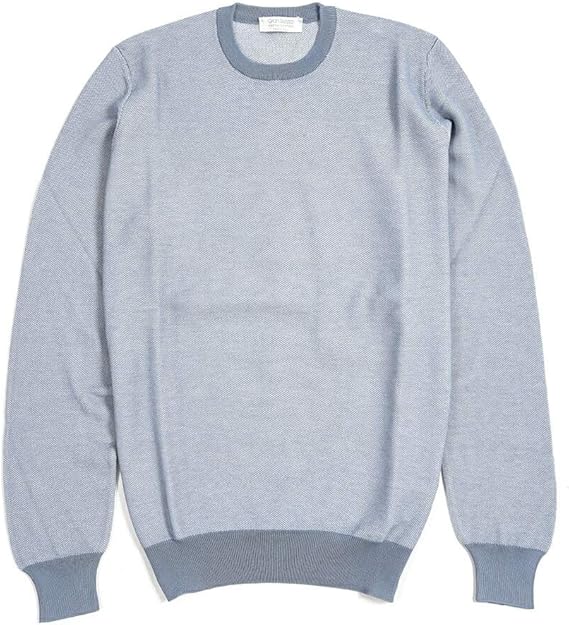 Amazon グラン サッソ Fresh Cotton ニット セーター クルーネック 長袖 メンズ コットン 100 イタリア ブランド 並行輸入品 セーター 通販