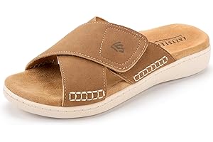 LazyStep Women's Orthotic Slide Sandals with Arch Support & Adjustable Straps