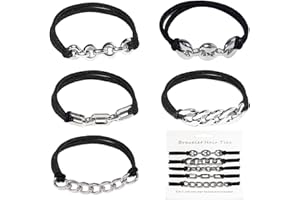 Loqpol 5PCS Gold Bracelet Hair Ties | Fancy Elastic Scrunchies with Metal Beads, No-Damage Ponytail Holders, Cute Decorative 