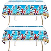 2pcs Spiderman Tablecloth Table Cover, for Spiderman Theme Birthday Party Supplies Decorations (70" x 42")2pcs (1)