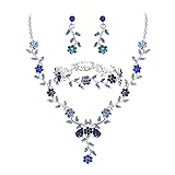 BriLove Women's Wedding Jewelry Set Leaf Cluster