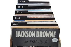 12.9 Inches Vinyl Record Dividers Black Hard PP Material Category Tab Double-Side Plastic Record Guides for LP, Album Crate, 