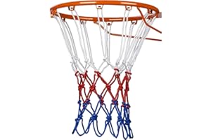 ABAJI Basketball net 12 Loops Replacement Thicker Ropes Weaved All Weather Bright Coloured Endurable Environment Friendly Polypropylene