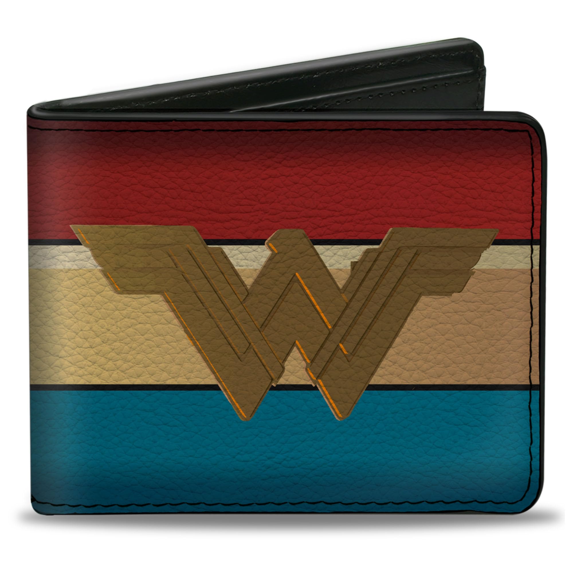 Buckle-Down Men's Bifold Wallet Wonder Woman Double Fold Wallet, Multicoloured, 4.0" x 3.5"