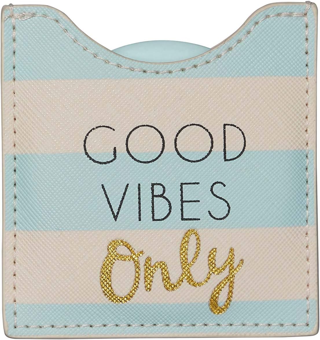 Draeger Good Vibes Only Round Pocket Mirror to Take Anywhere, Any Occasion - Dimensions 8.5 cm x 8 cm, 8L x 5W cm
