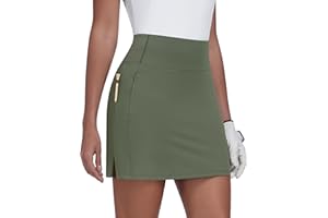 JoyGirl 16" Women Golf Skirts with Shorts Zipper Pockets Tennis Skirt High Waisted Athletic Skorts Skirts
