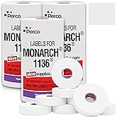 Perco White Pricing Labels for Monarch 1136 Price Gun - 3 Sleeves, 24 Rolls Value Pack - 42,000 Price Marking Labels – with I