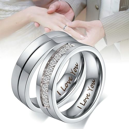 Aeici Men Wedding Band, Stainless Steel Wedding Ring for Him