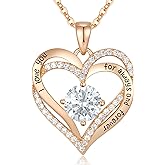 CDE Valentine's Day Gift Forever Love Heart Necklaces for Women, Wedding Anniversary, Birthday Mothers Christmas Day Gifts for Mom, Mother, Wife, S925 Silver Jewelry with Birthstone Pendant