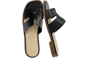 CUSHIONAIRE Voyage Cutout Strap Slides for Women, Slip On Summer Flats, Trendy Footwear, Comfortable Vacation Style Sandals for Women 2025