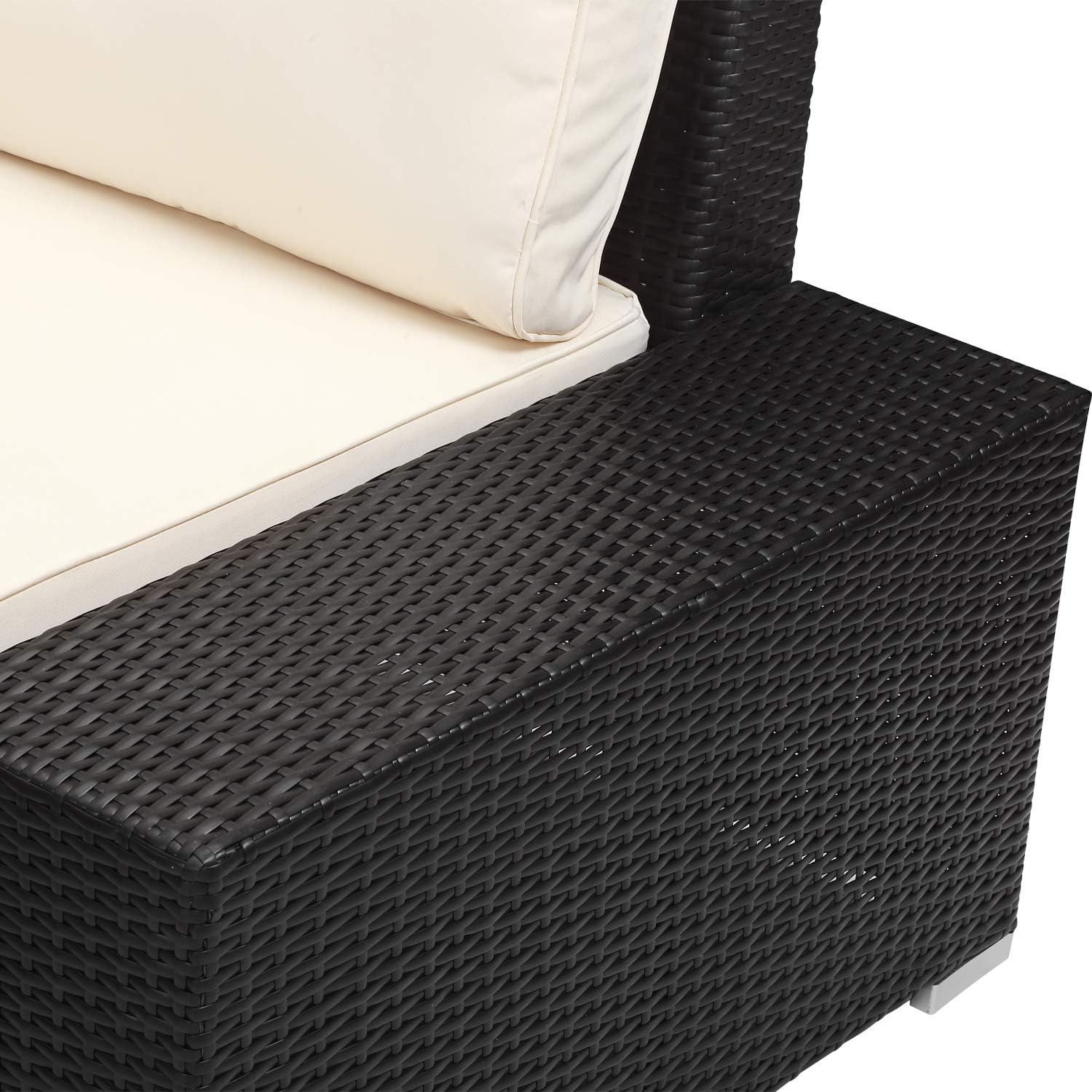 Patio Sofa Furniture Sets 6 Piece, Outdoor PE Wicker Rattan Conversation Sofa Set with Coffee Table, Dark Brown: Garden & Outdoor