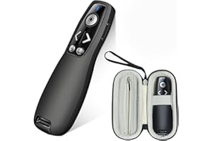 Wireless Presenter with Carry Case, Presentation Clicker with Protective Storage Bag, Presentation Remote for Powerpoint, Mac